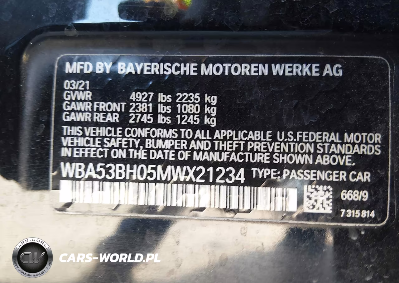 2021 BMW 530I VIN:WBA53BH05MWX21234 - 9