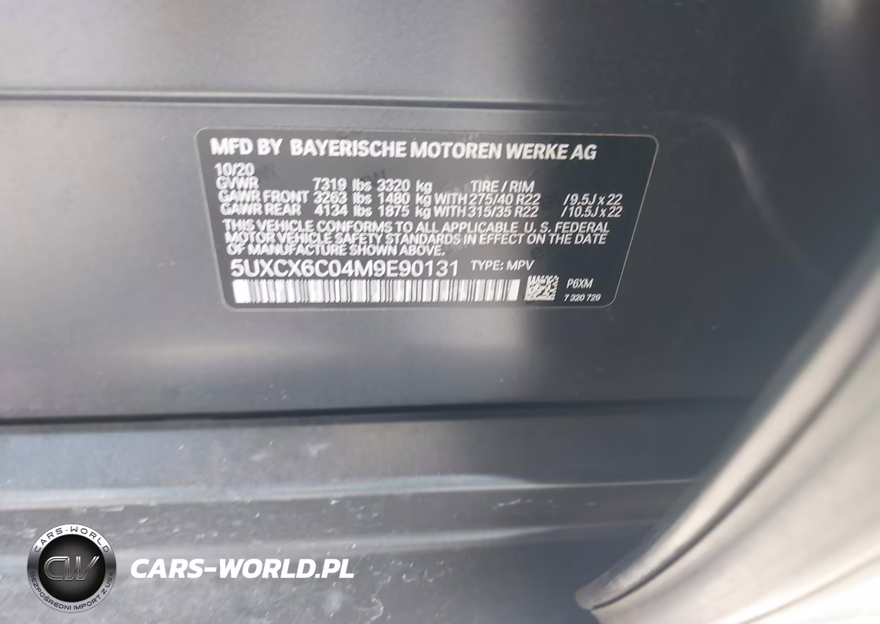 2021 BMW X7 M50I VIN:5UXCX6C04M9E90131 - 9