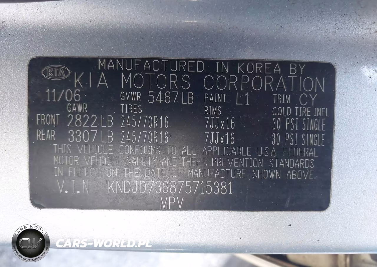 2007 Kia Sorento VIN:KNDJD736875715381 - 9
