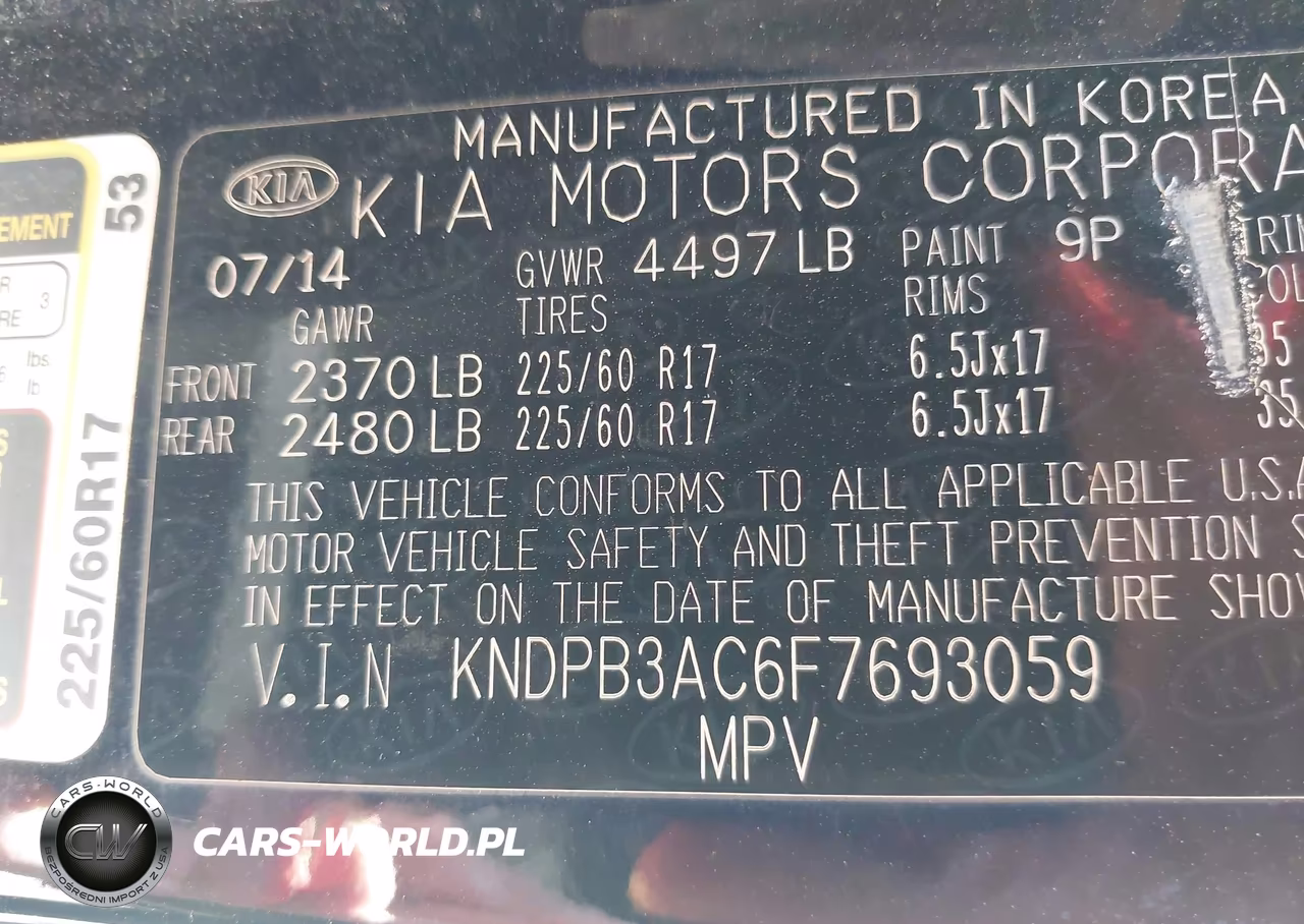 2015 Kia Sportage Lx VIN:KNDPB3AC6F7693059 - 9