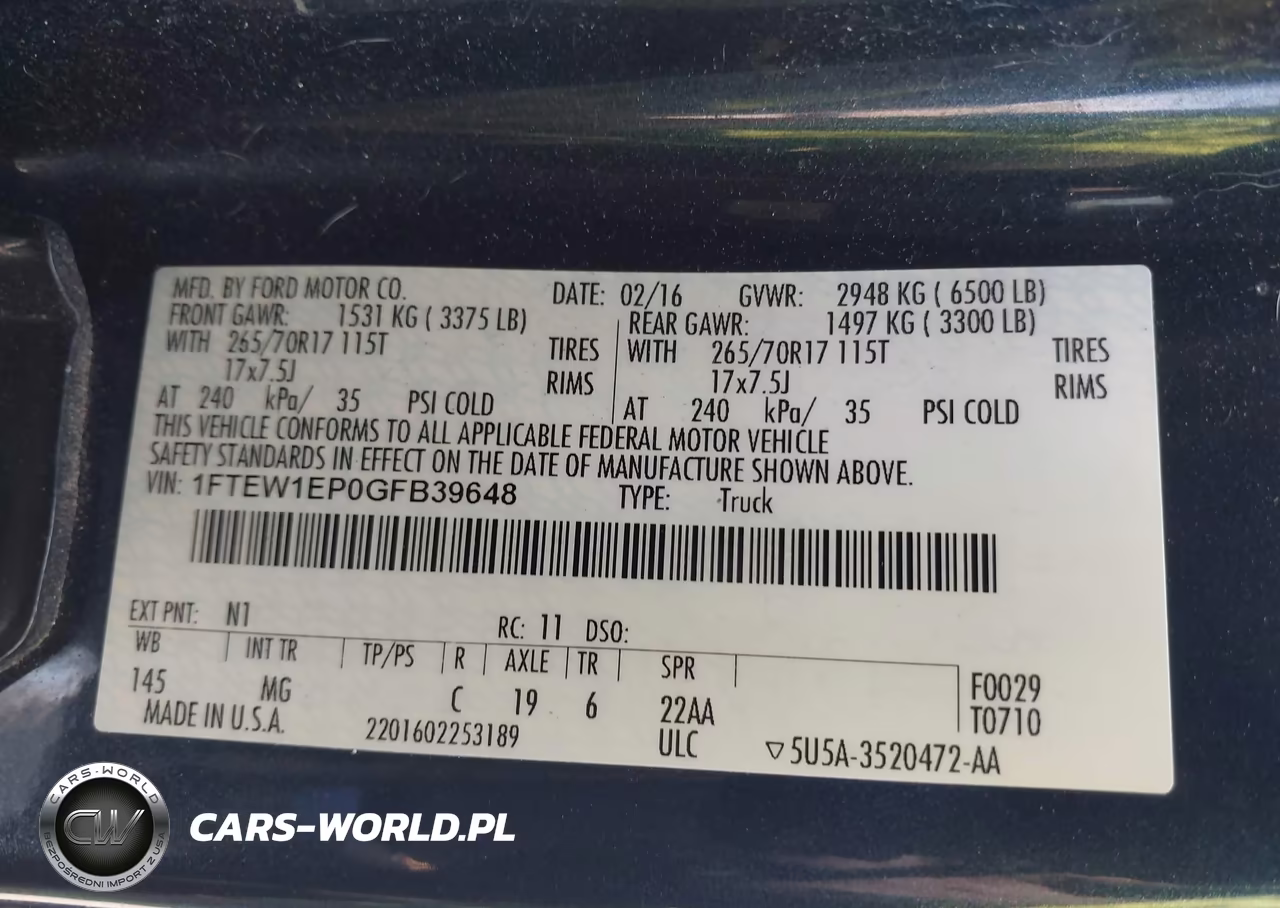 2016 Ford F-150 Xlt VIN:1FTEW1EP0GFB39648 - 9