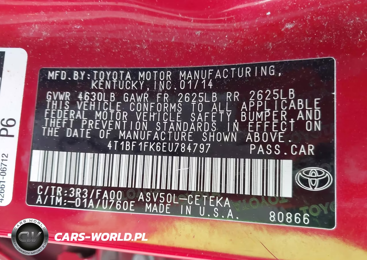 2014 Toyota Camry L VIN:4T1BF1FK6EU784797 - 9
