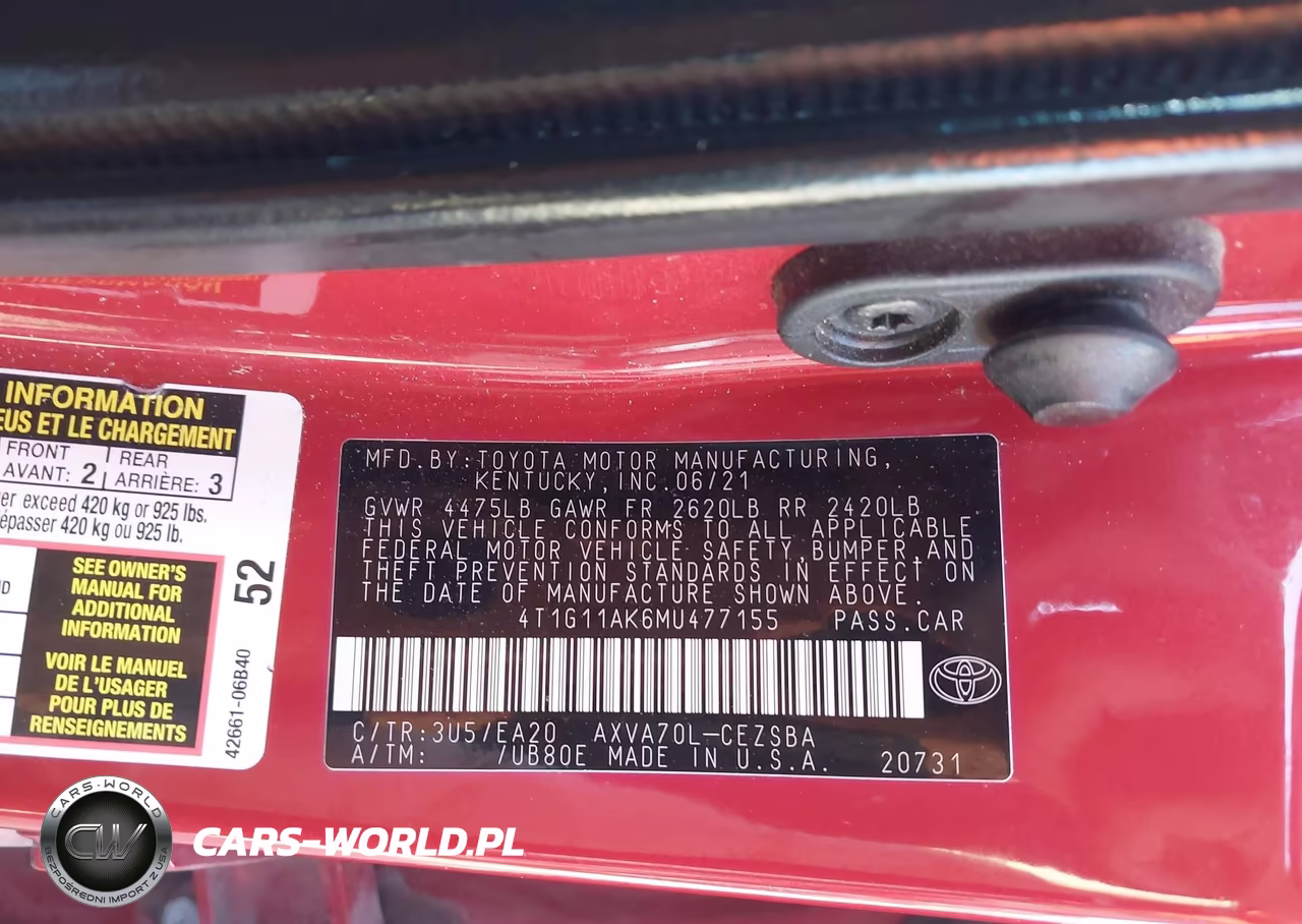 2021 Toyota Camry Se VIN:4T1G11AK6MU477155 - 9