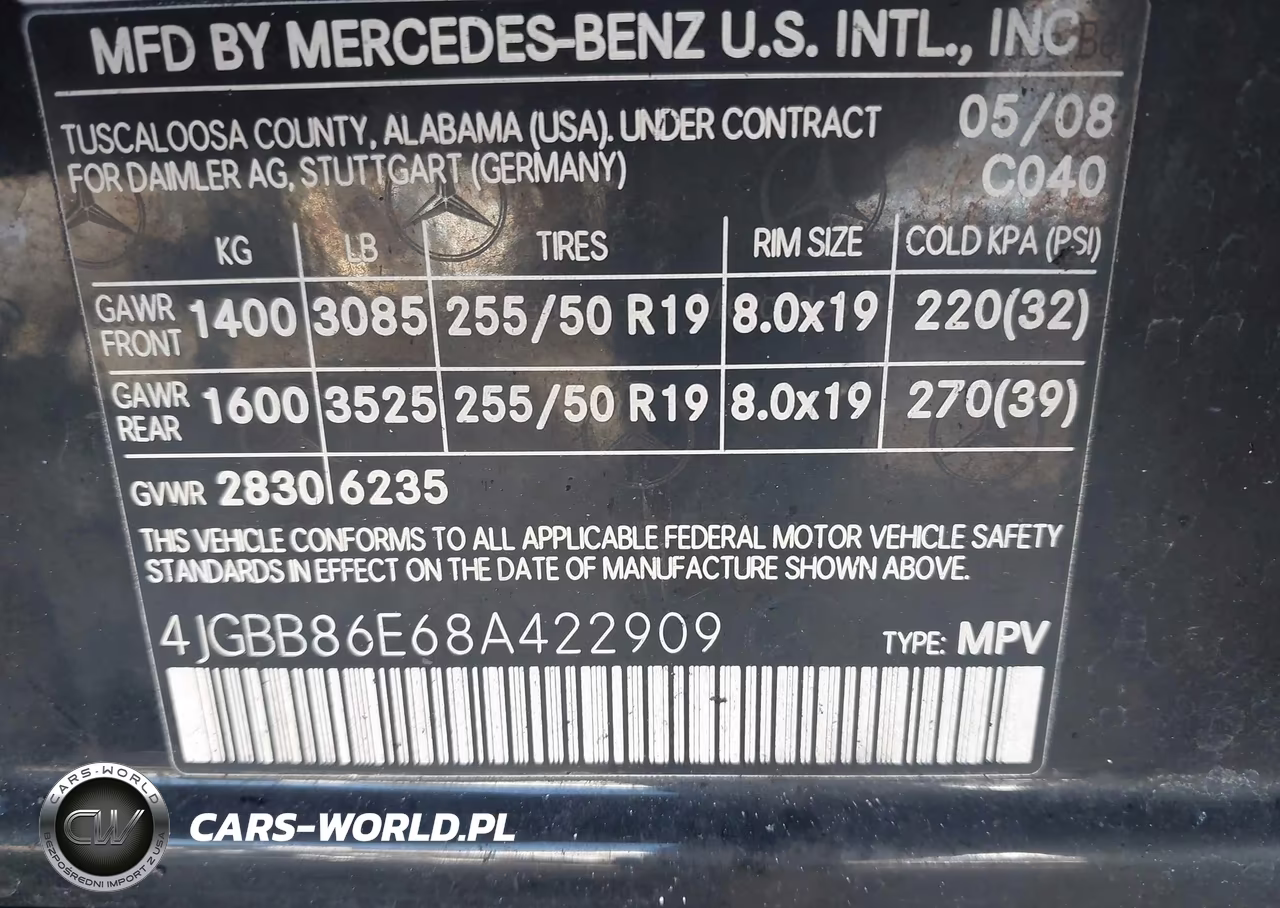 2008 Mercedes-Benz Ml 350 4Matic VIN:4JGBB86E68A422909 - 9