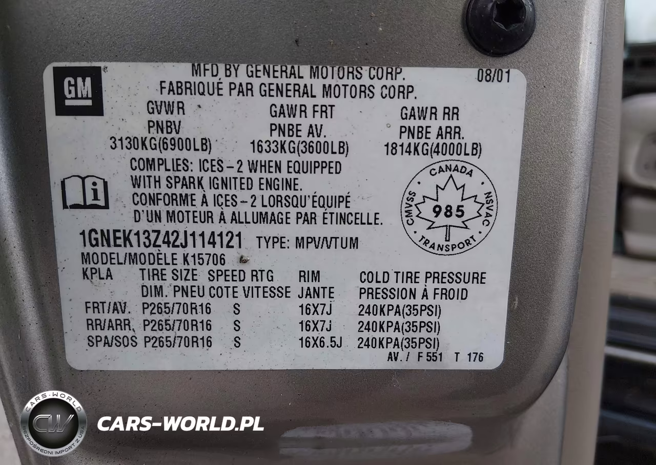 2002 Chevrolet Tahoe Ls-Lt-Z71 VIN:1GNEK13Z42J114121 - 9