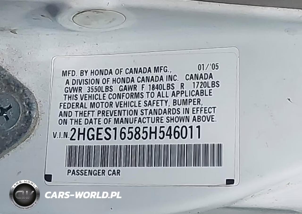 2005 Honda Civic Lx VIN:2HGES16585H546011 - 9