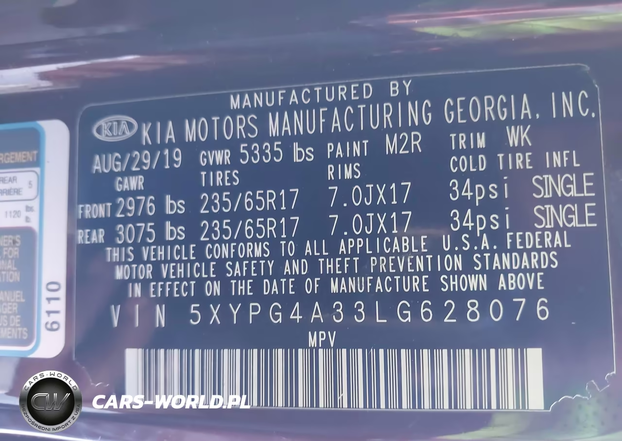 2020 Kia Sorento 2.4L Lx VIN:5XYPG4A33LG628076 - 9