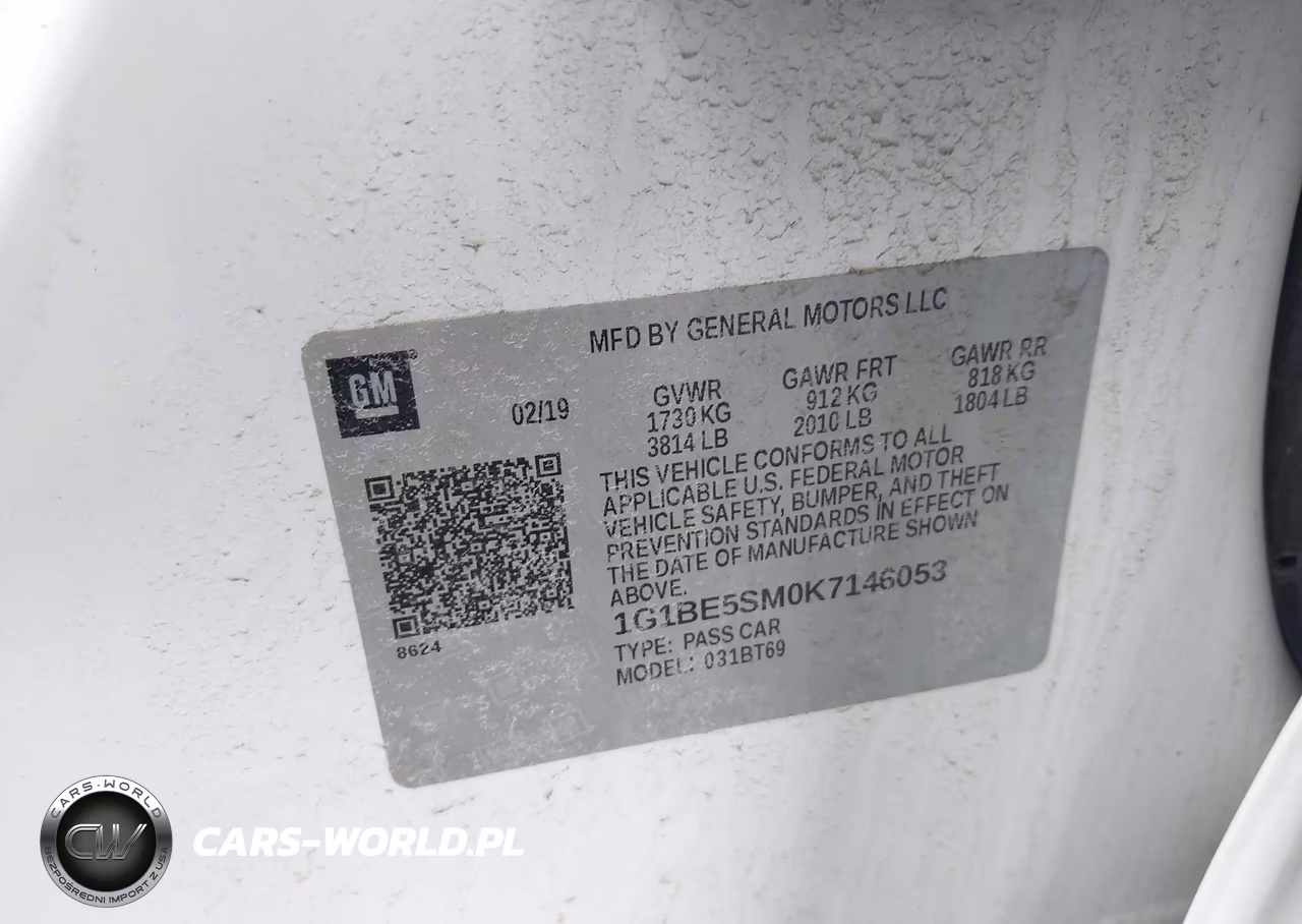 2019 Chevrolet Cruze Lt VIN:1G1BE5SM0K7146053 - 9