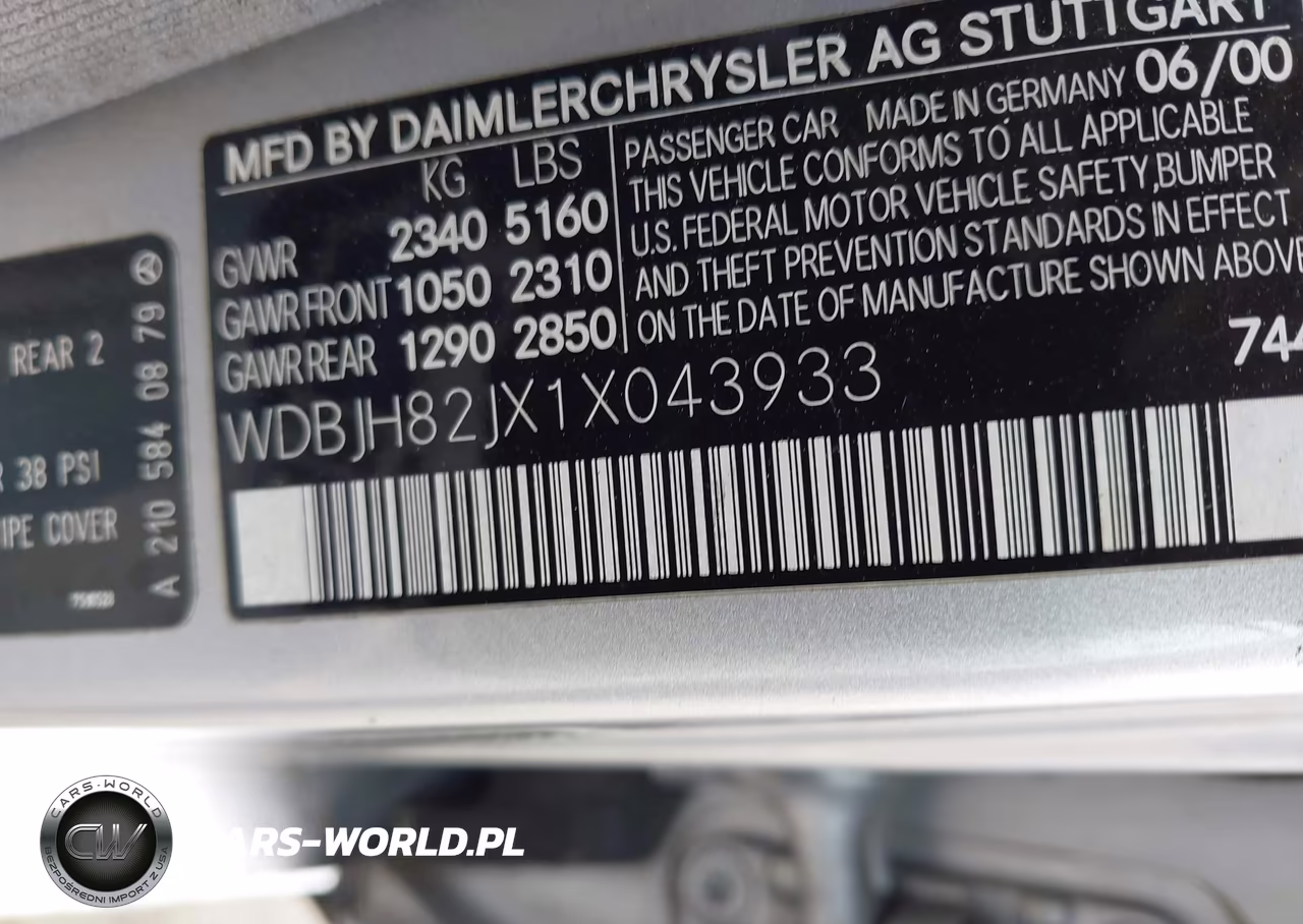 2001 Mercedes-Benz E 320 4M VIN:WDBJH82JX1X043933 - 9