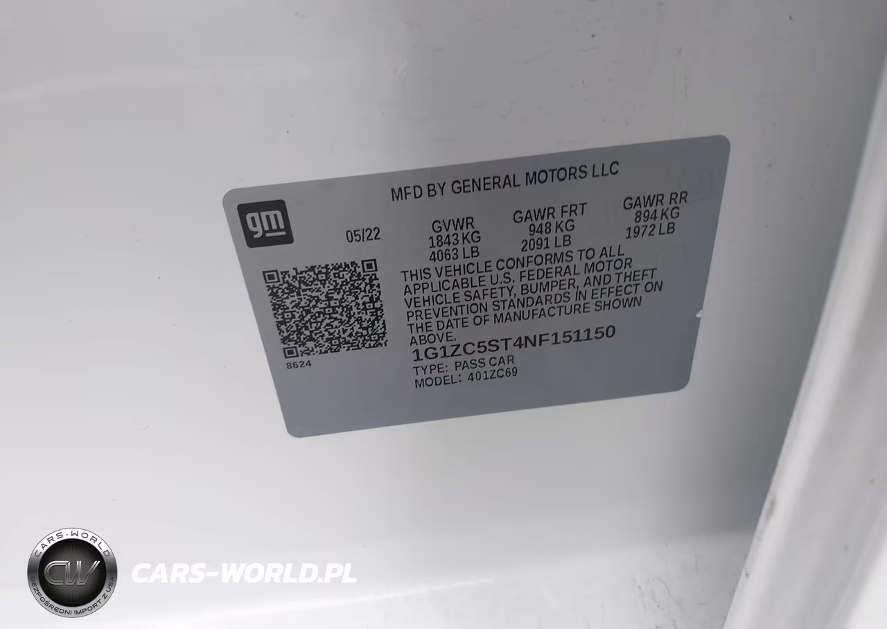 2022 Chevrolet Malibu Fwd 1Fl VIN:1G1ZC5ST4NF151150 - 9