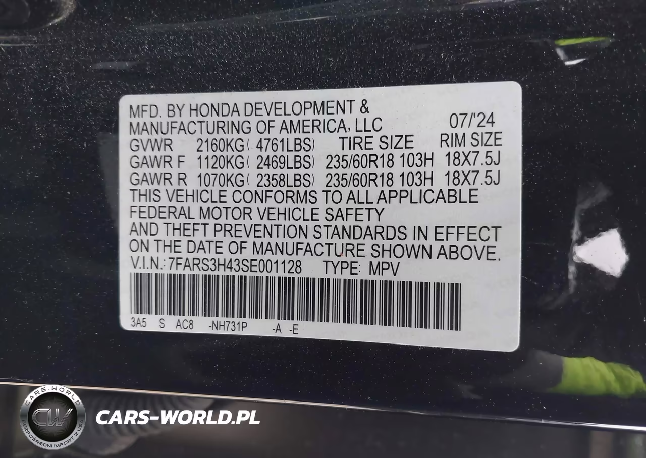 2025 Honda Cr-V Ex 2Wd VIN:7FARS3H43SE001128 - 9