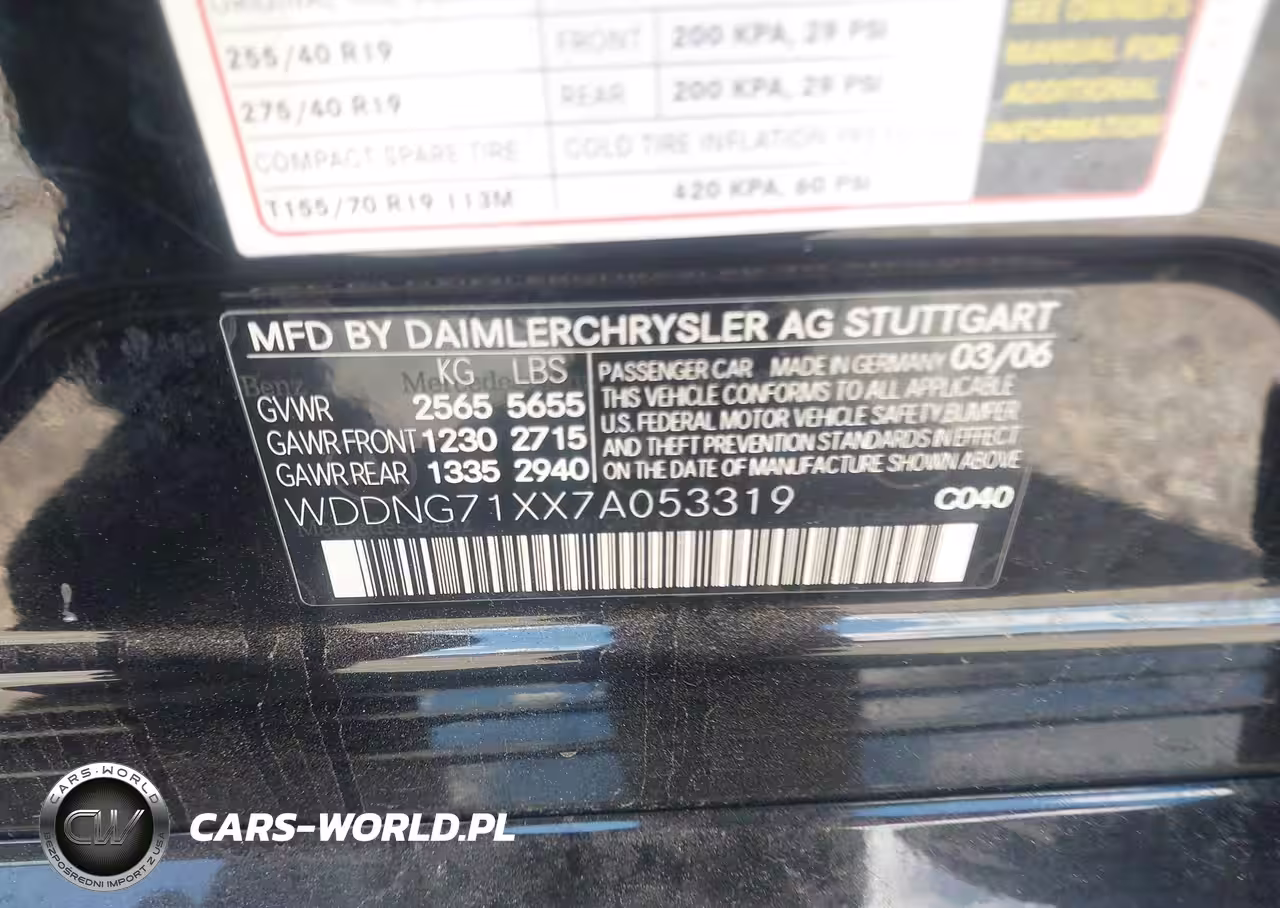 2007 Mercedes-Benz S 550 VIN:WDDNG71XX7A053319 - 9
