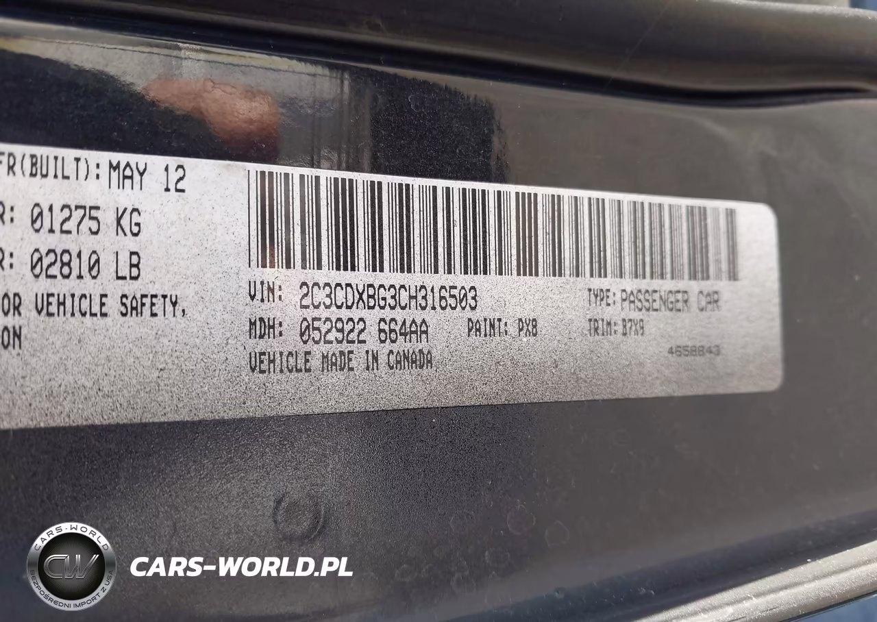2012 Dodge Charger Se VIN:2C3CDXBG3CH316503 - 9