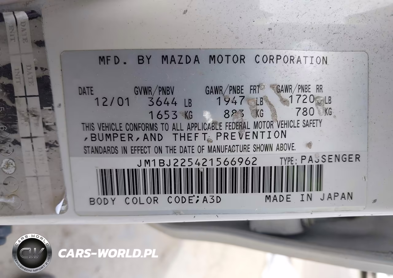 2002 Mazda Protege Dx-Es-Lx VIN:JM1BJ225421566962 - 9