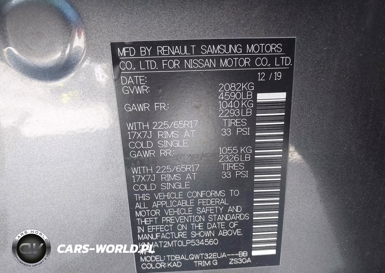 2020 Nissan Rogue Sv Fwd VIN:KNMAT2MT0LP534560 - 9