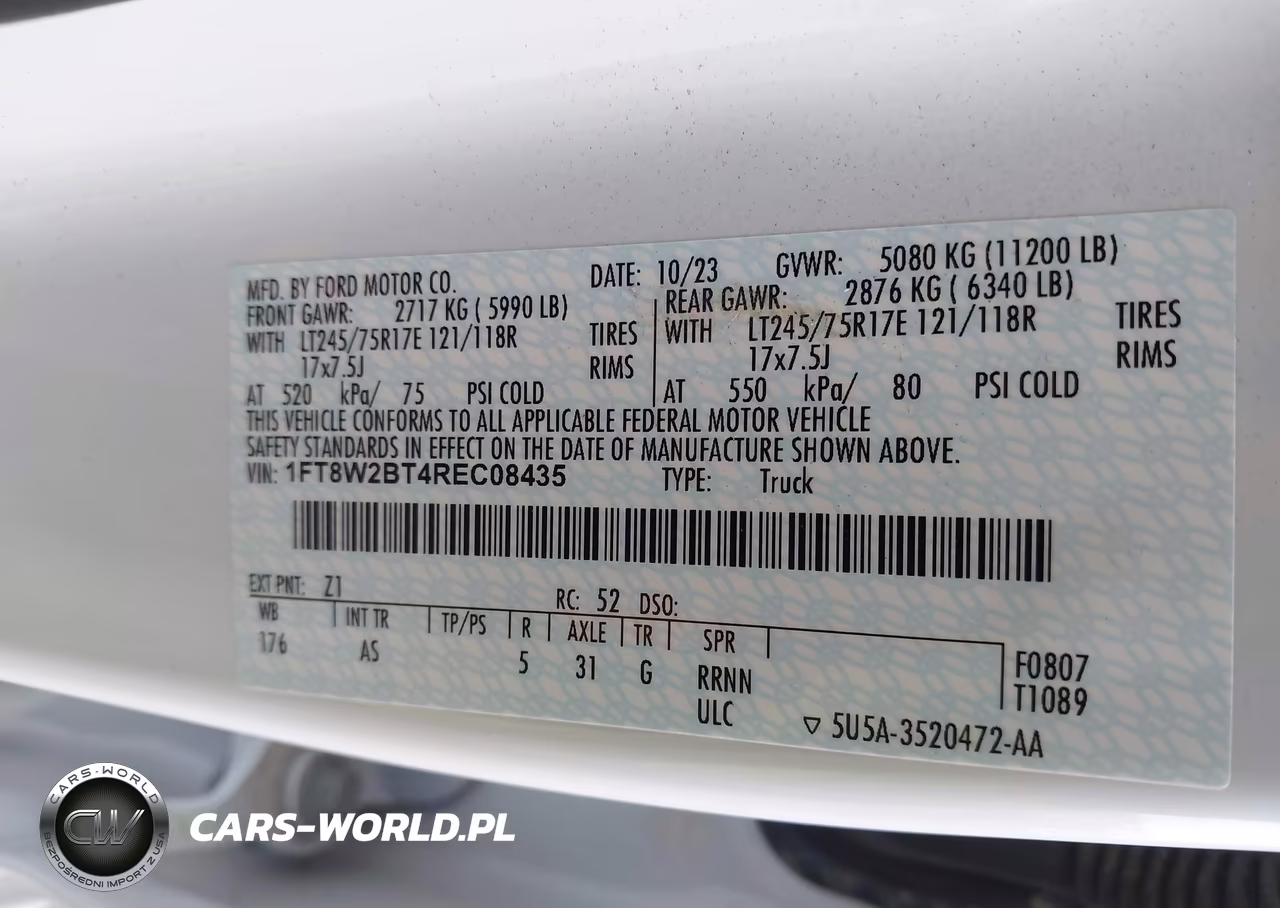 2024 Ford F-250 Xl VIN:1FT8W2BT4REC08435 - 9