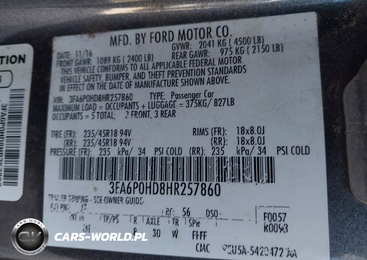 2017 Ford Fusion Se VIN:3FA6P0HD8HR257860 - 9