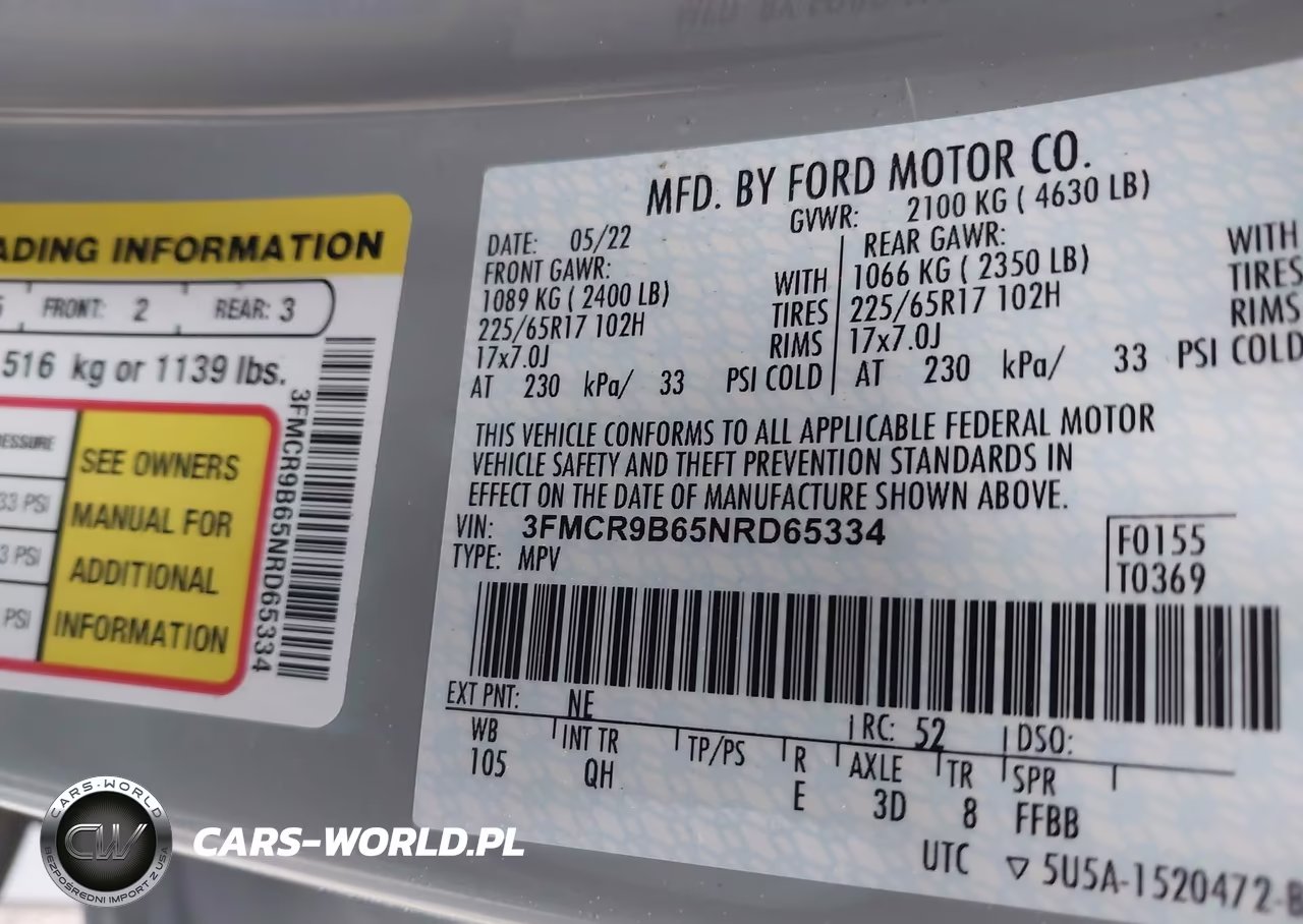 2022 Ford Bronco Sport Big Bend VIN:3FMCR9B65NRD65334 - 9