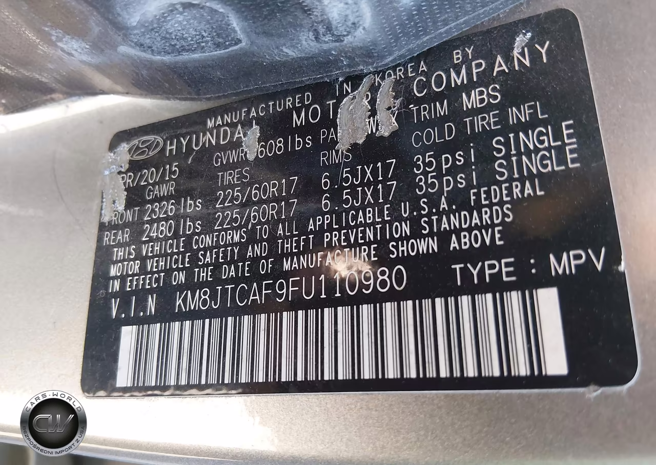 2015 Hyundai Tucson Gls VIN:KM8JTCAF9FU110980 - 9
