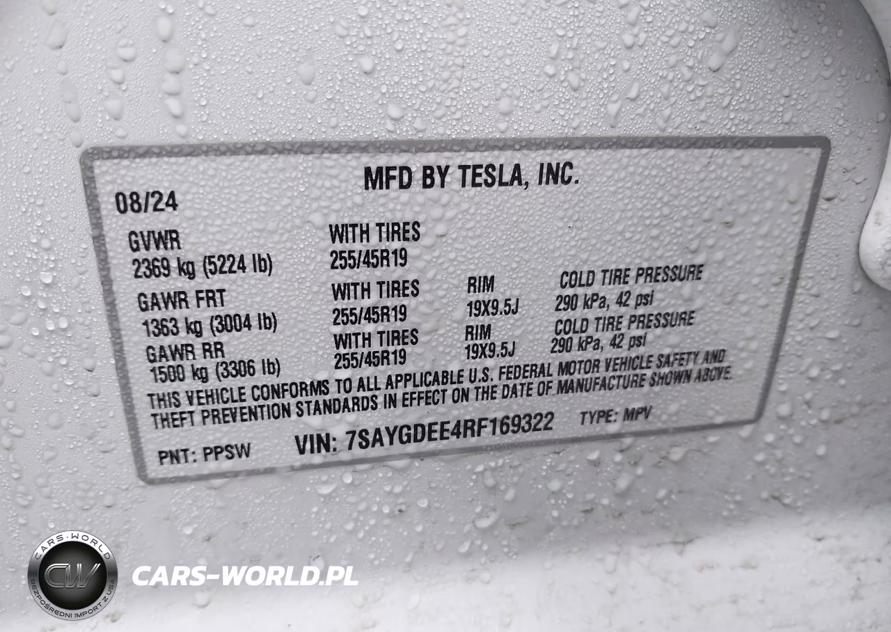 2024 Tesla Model Y Long Range Dual Motor All-Wheel Drive VIN:7SAYGDEE4RF169322 - 8