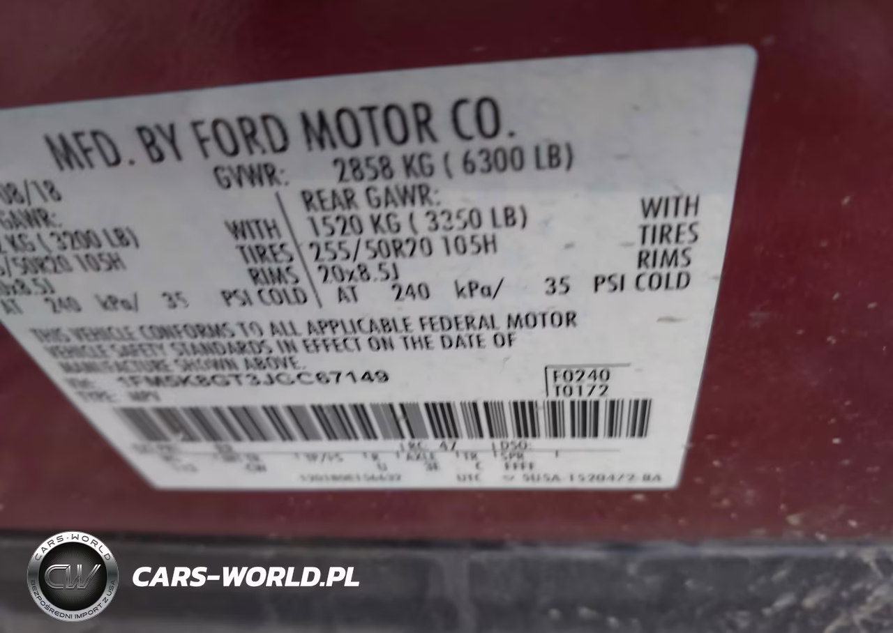 2018 Ford Explorer Sport VIN:1FM5K8GT3JGC67149 - 9