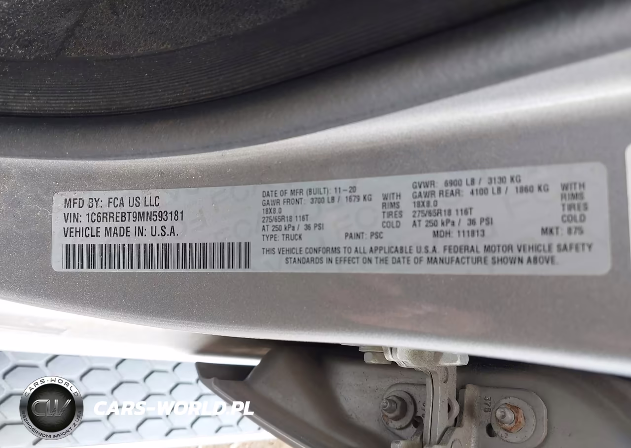 2021 Ram 1500 VIN:1C6RREBT9MN593181 - 9