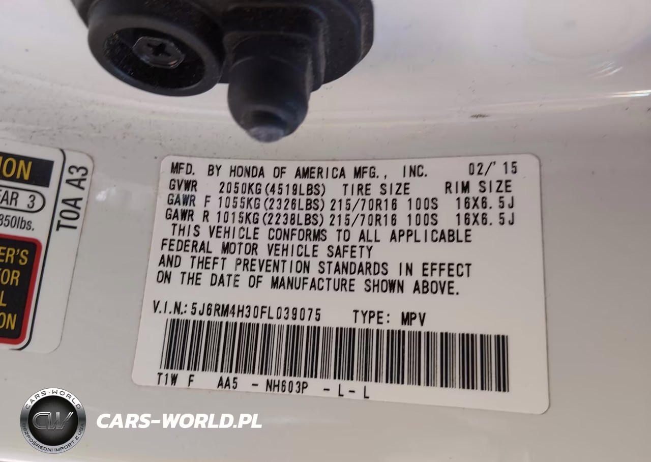 2015 Honda Cr-V Lx VIN:5J6RM4H30FL039075 - 9