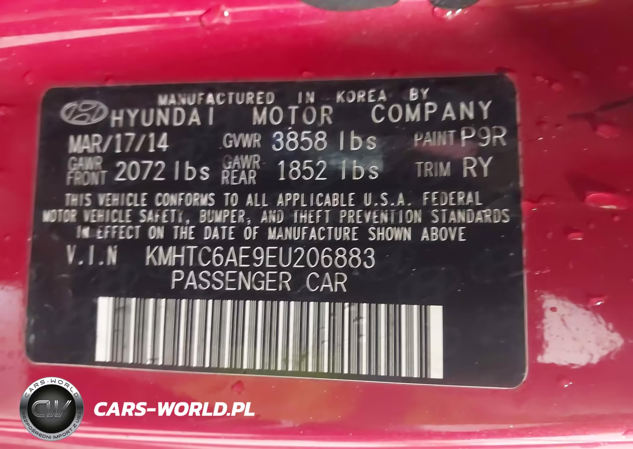 2014 Hyundai Veloster Turbo W-Black VIN:KMHTC6AE9EU206883 - 9