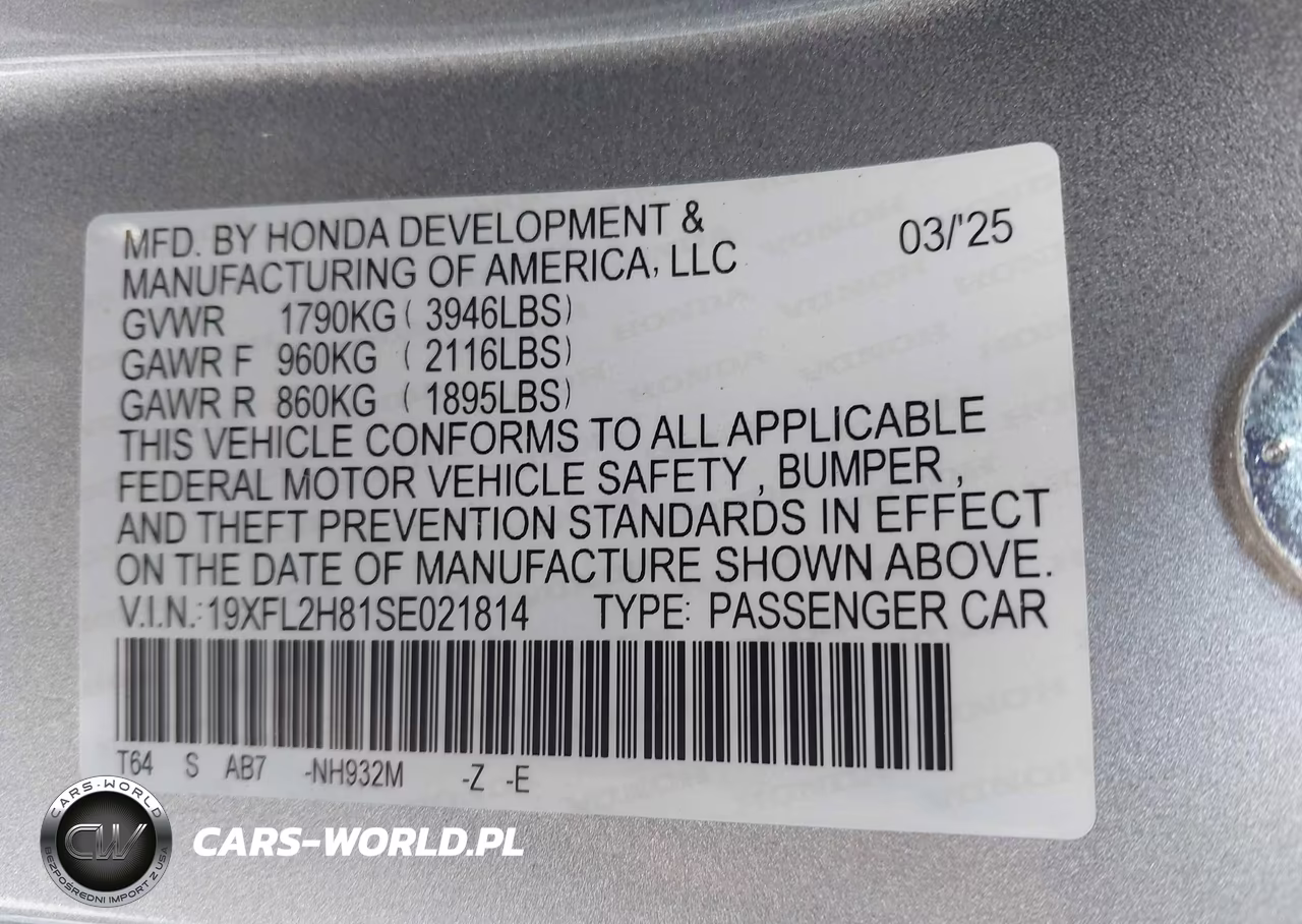 2025 Honda Civic Sedan Sport VIN:19XFL2H81SE021814 - 9