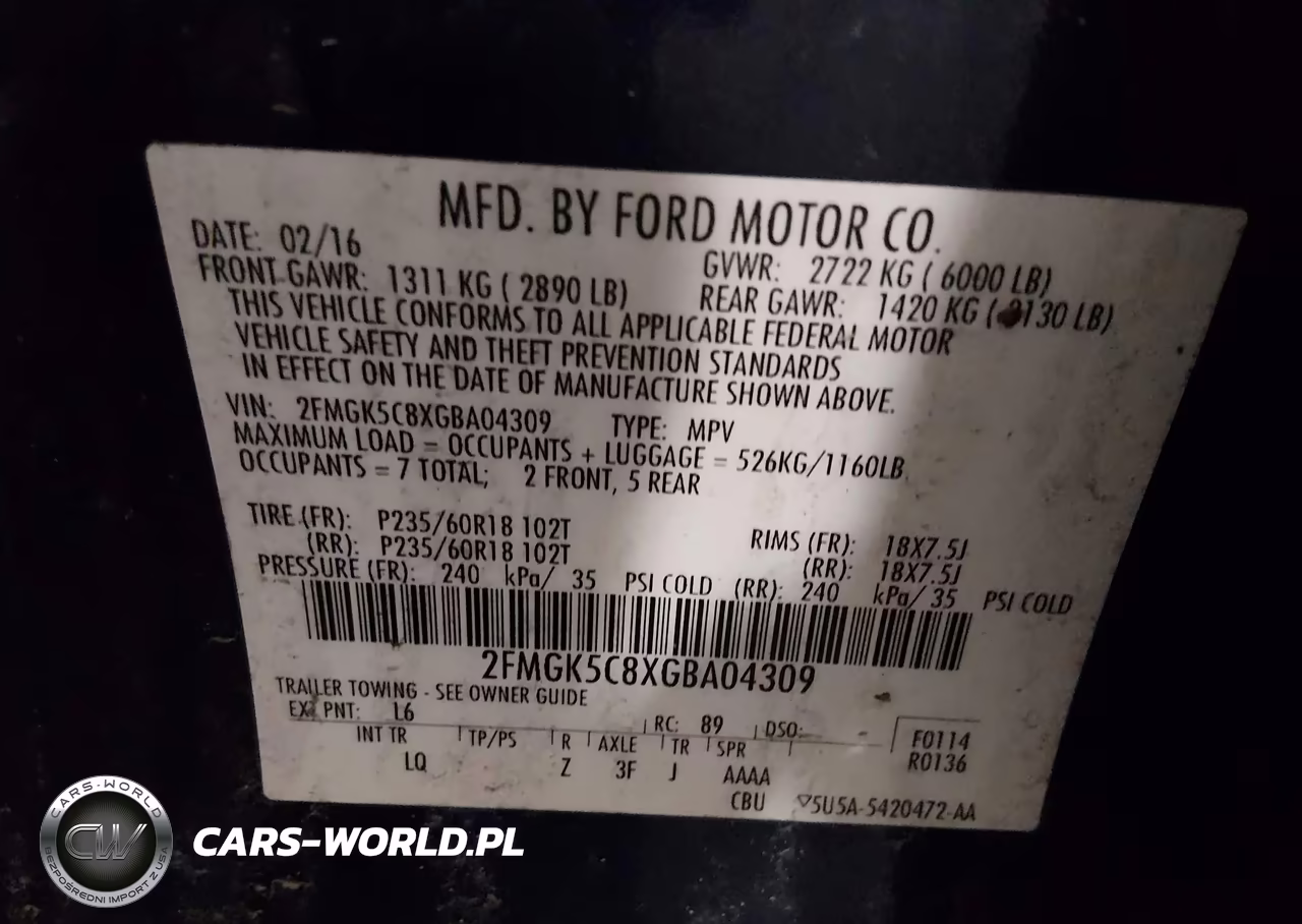 2016 Ford Flex Sel VIN:2FMGK5C8XGBA04309 - 9