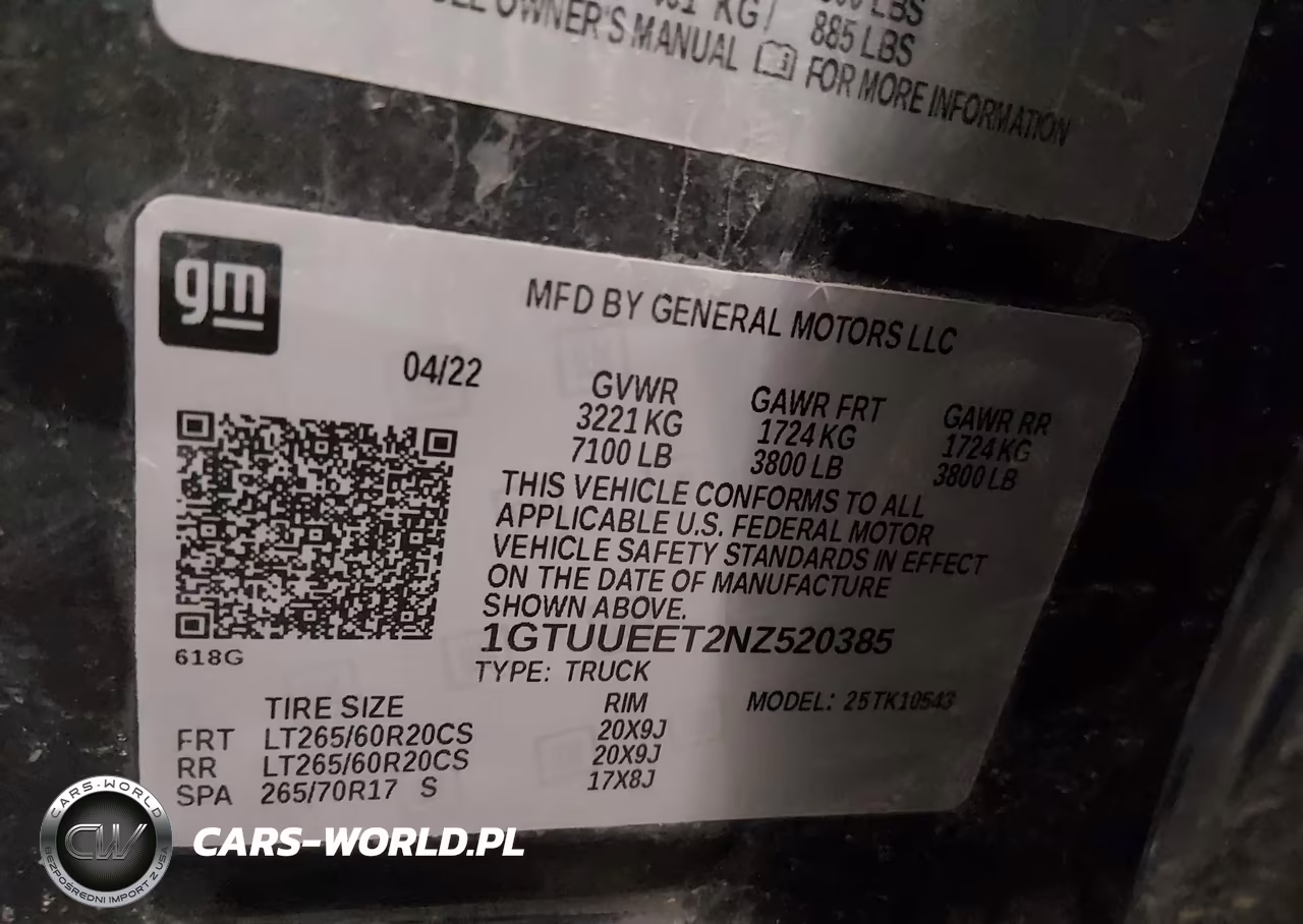 2022 GMC Sierra 1500 4Wd Short Box At4 VIN:1GTUUEET2NZ520385 - 9