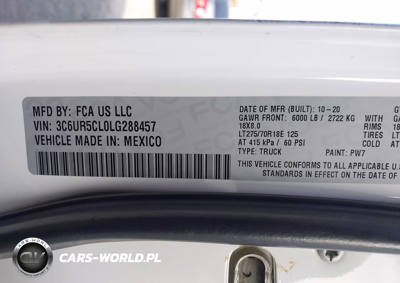 2020 Ram 2500 Tradesman 4X4 6'4 Box VIN:3C6UR5CL0LG288457 - 9