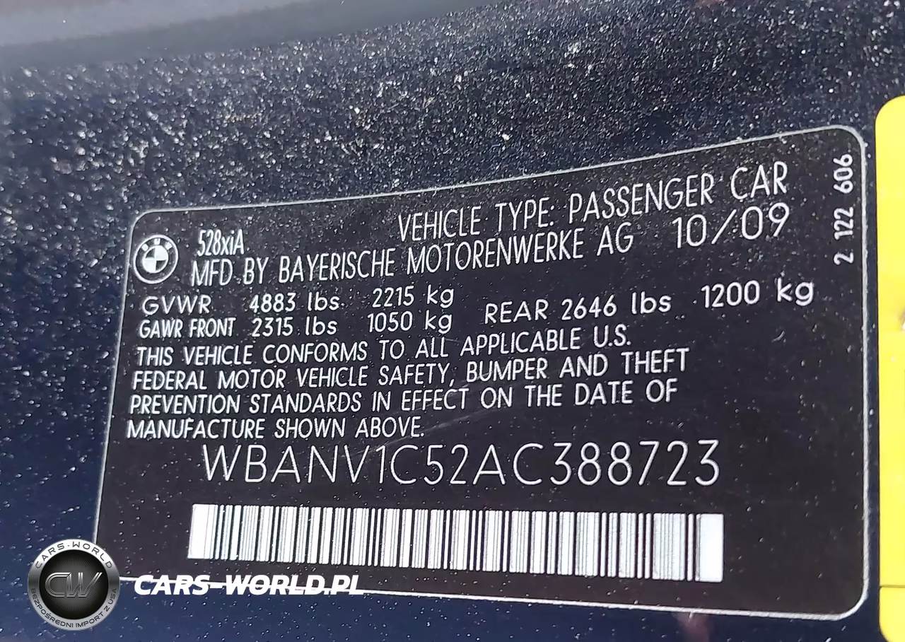 2010 BMW 528I xDrive VIN:WBANV1C52AC388723 - 9