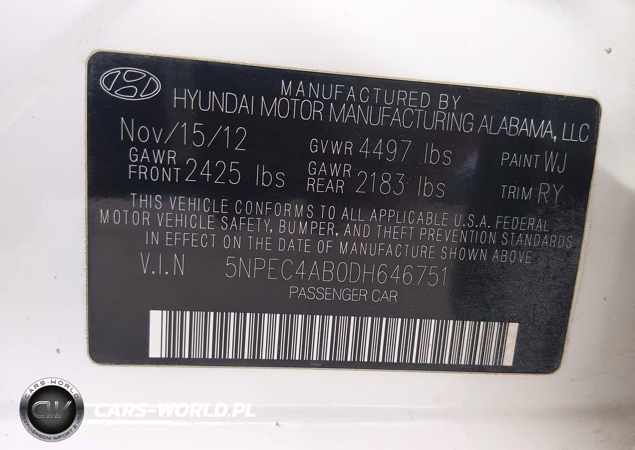 2013 Hyundai Sonata Limited 2.0T VIN:5NPEC4AB0DH646751 - 9