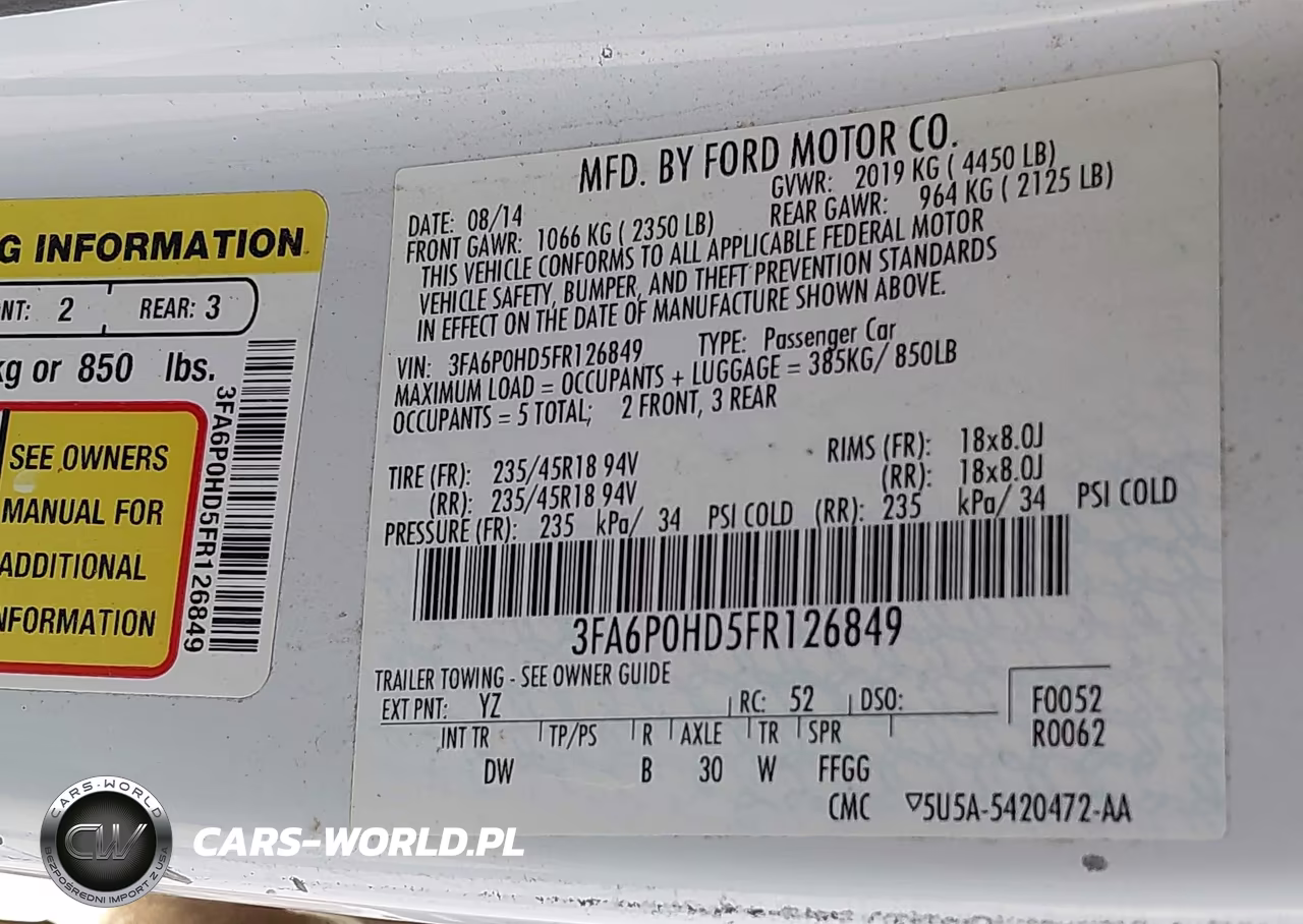 2015 Ford Fusion Se VIN:3FA6P0HD5FR126849 - 9
