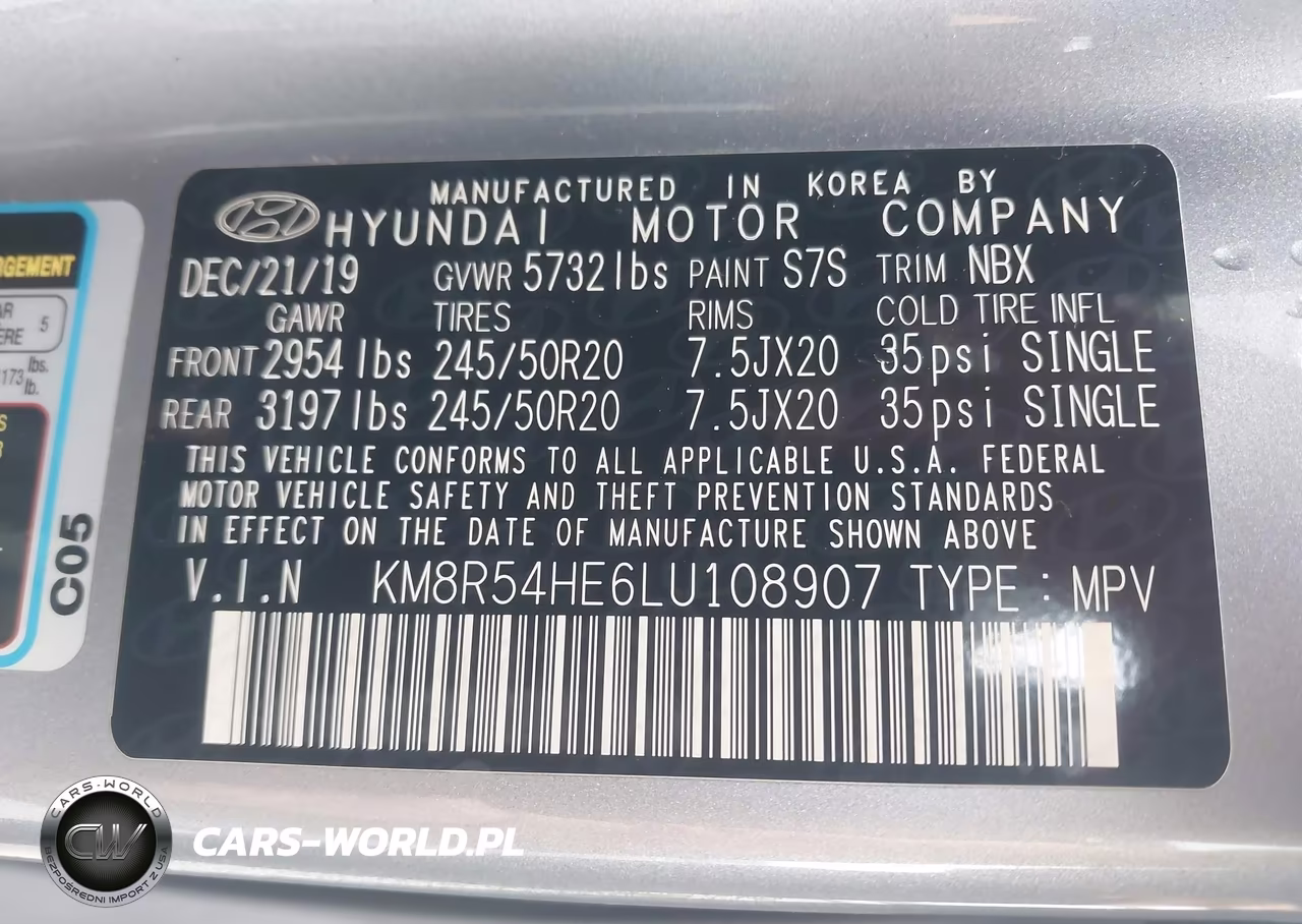 2020 Hyundai Palisade Limited VIN:KM8R54HE6LU108907 - 9