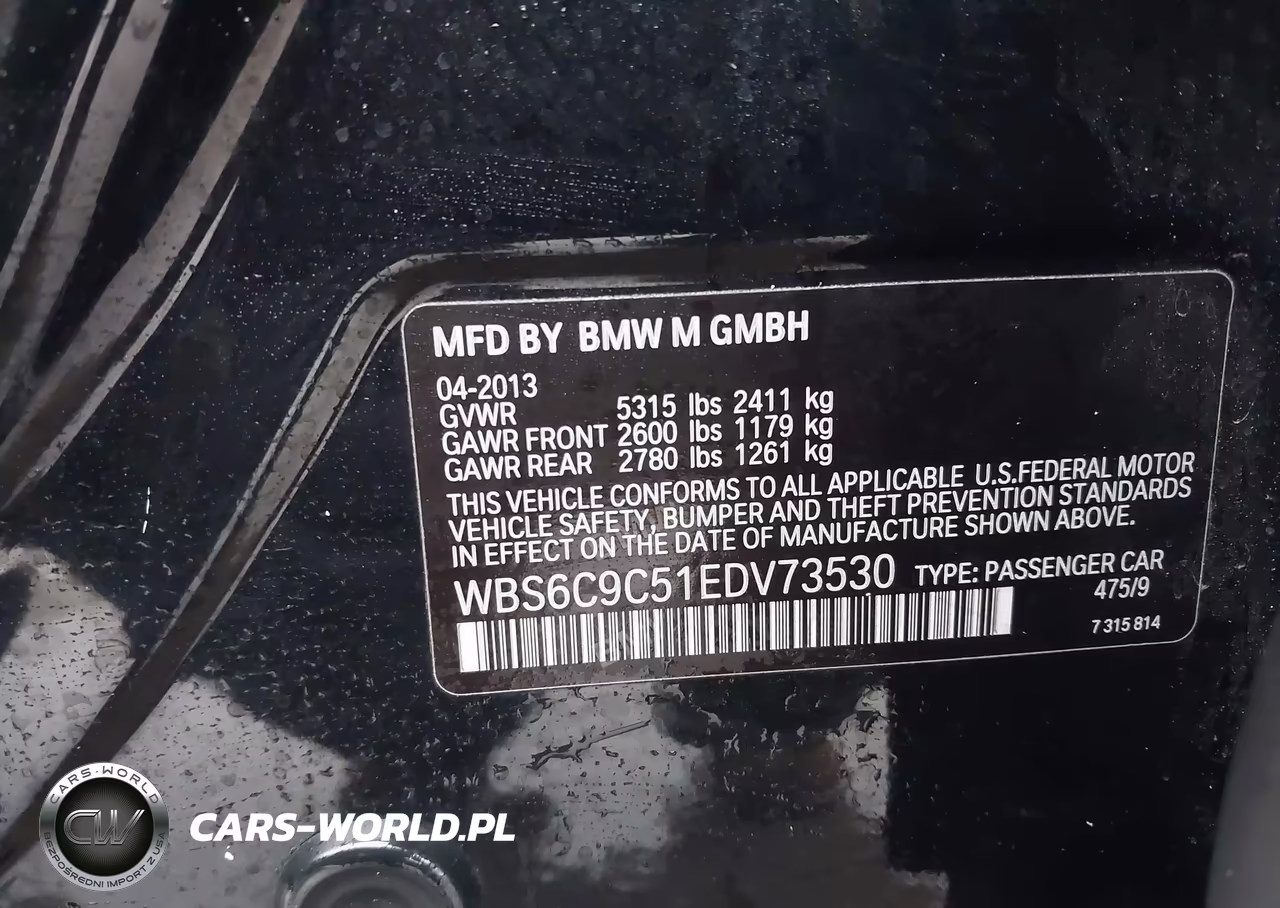 2014 BMW M6 Gran Coupe VIN:WBS6C9C51EDV73530 - 9