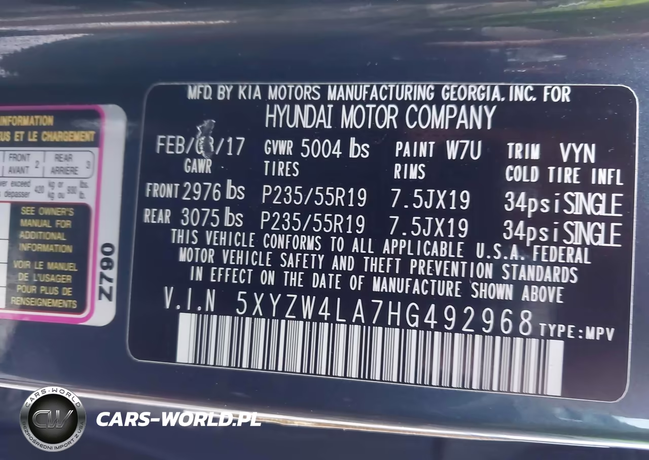 2017 Hyundai Santa Fe Sport 2.0T Ultimate VIN:5XYZW4LA7HG492968 - 9