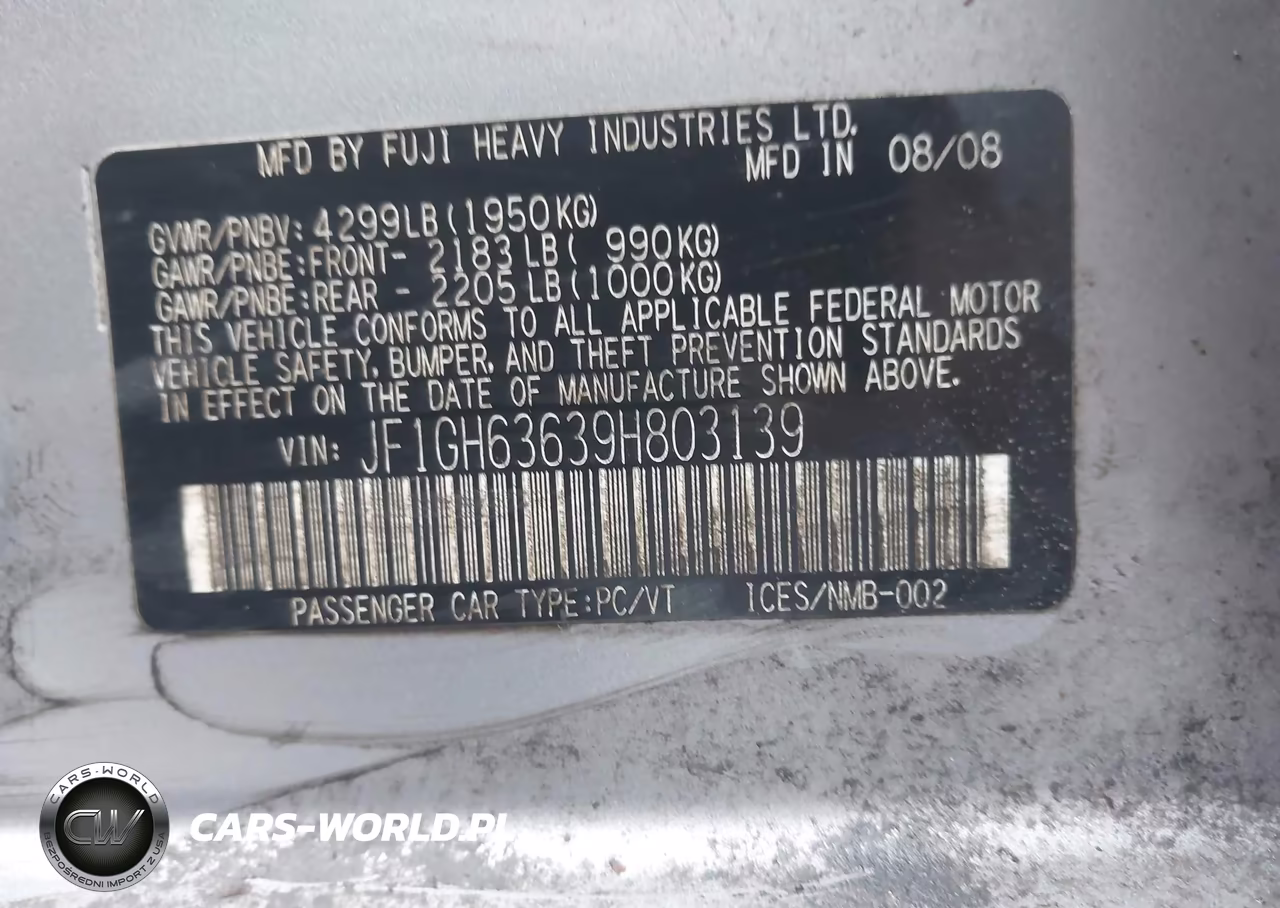 2009 Subaru Impreza Outback Sport VIN:JF1GH63639H803139 - 9