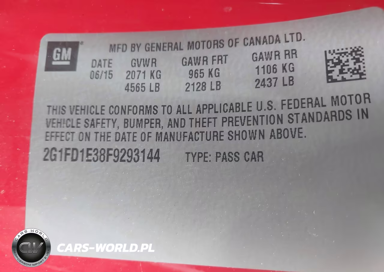 2015 Chevrolet Camaro 1Lt VIN:2G1FD1E38F9293144 - 9