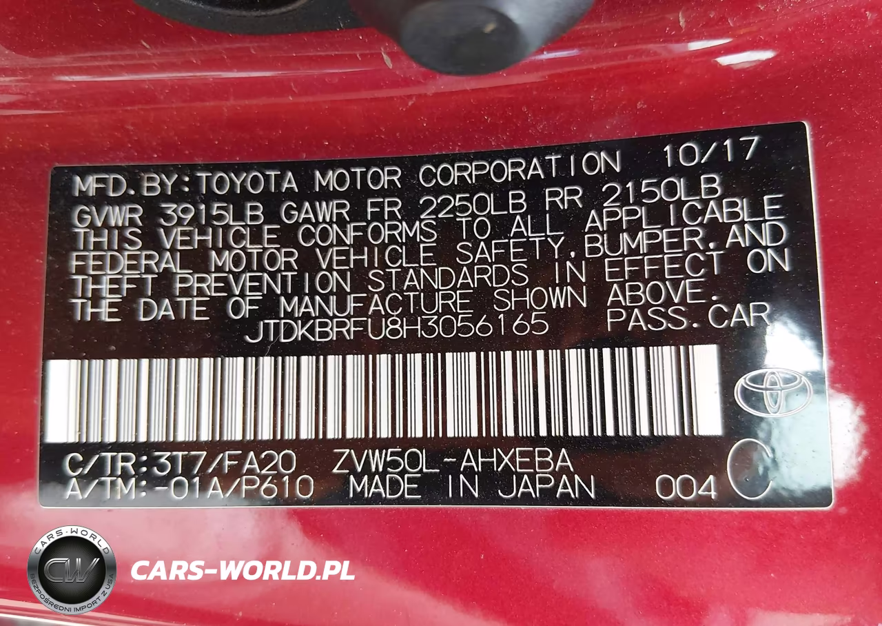 2017 Toyota Prius Two VIN:JTDKBRFU8H3056165 - 9