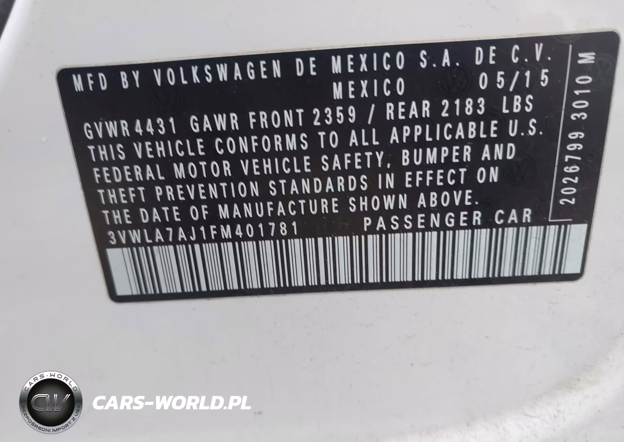 2015 Volkswagen Jetta 2.0L Tdi S VIN:3VWLA7AJ1FM401781 - 9