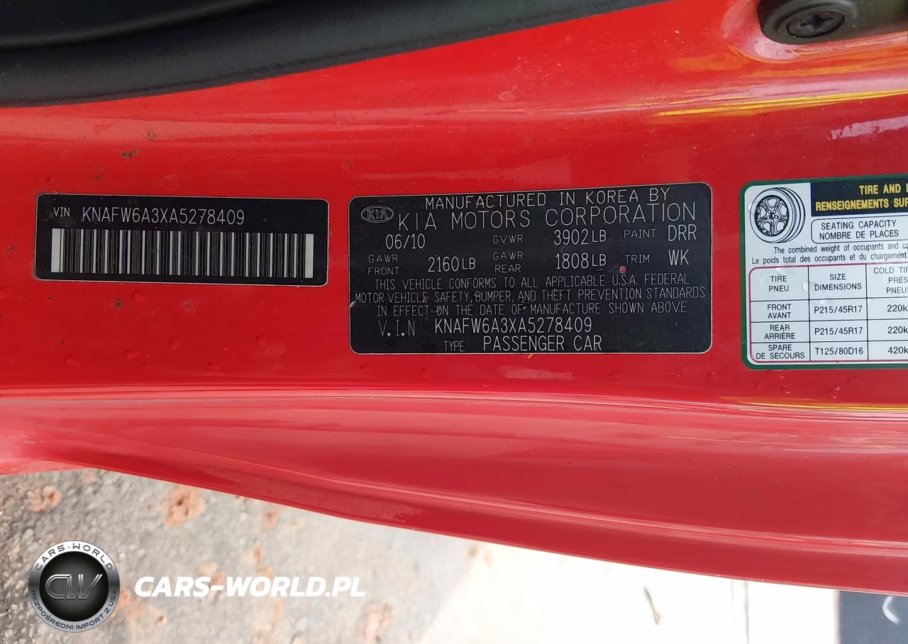 2010 Kia Forte Koup Sx VIN:KNAFW6A3XA5278409 - 9
