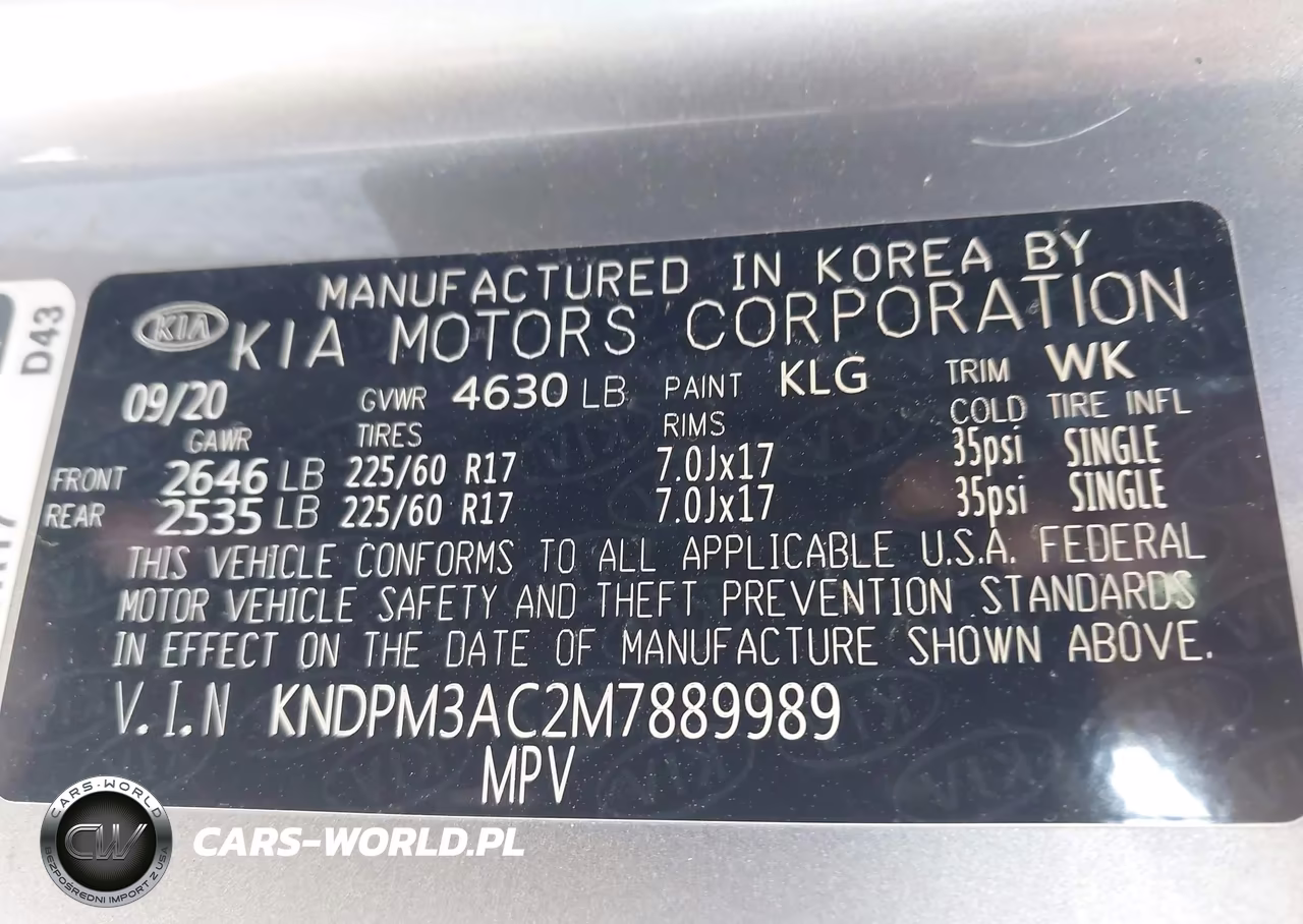 2021 Kia Sportage Lx VIN:KNDPM3AC2M7889989 - 9