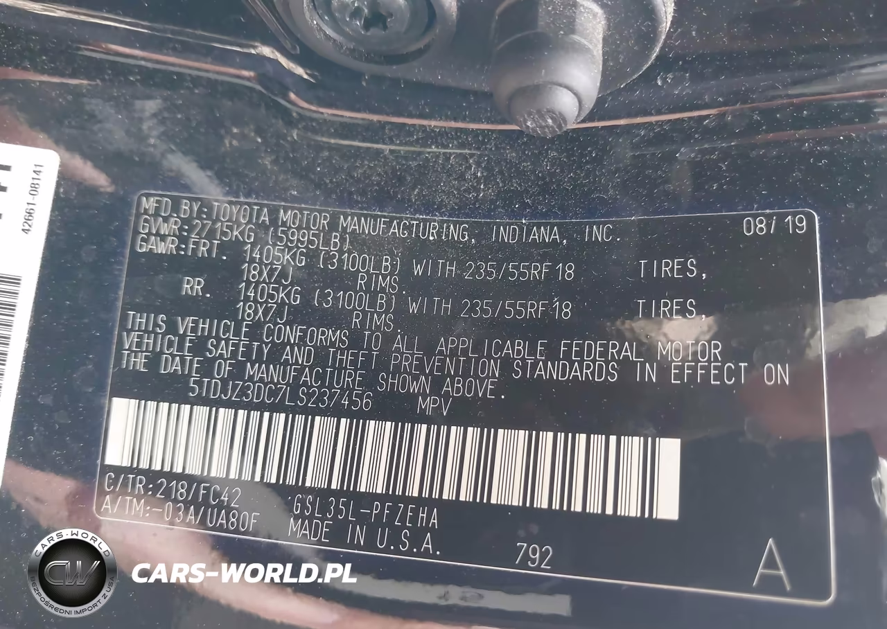2020 Toyota Sienna Le VIN:5TDJZ3DC7LS237456 - 9