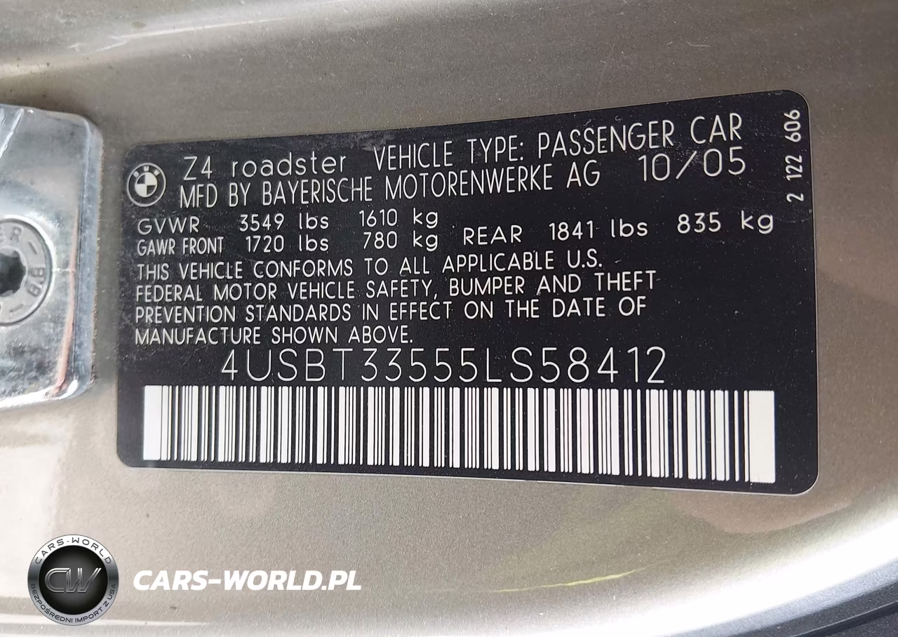 2005 BMW Z4 2.5I VIN:4USBT33555LS58412 - 9