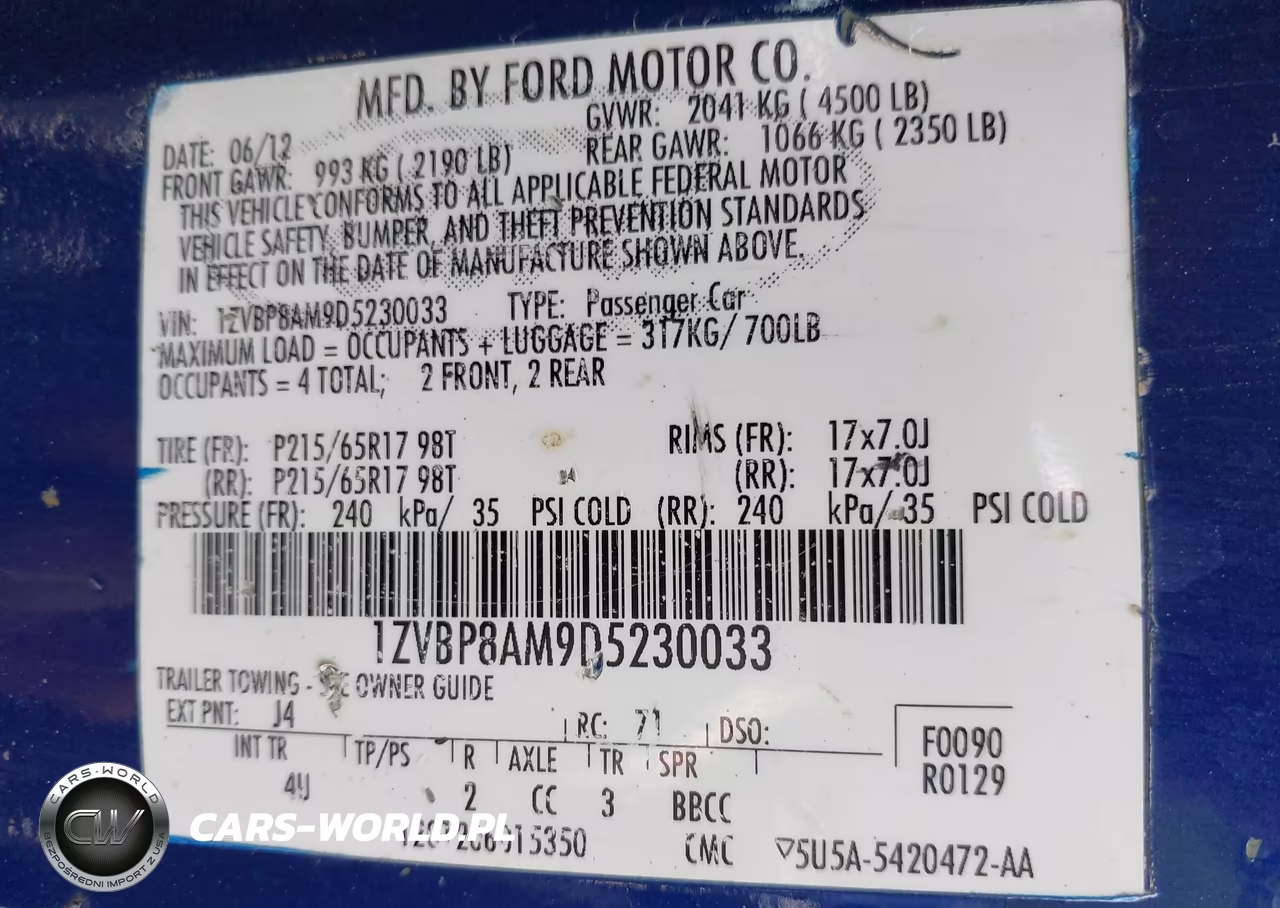 2013 Ford Mustang V6 Premium VIN:1ZVBP8AM9D5230033 - 9