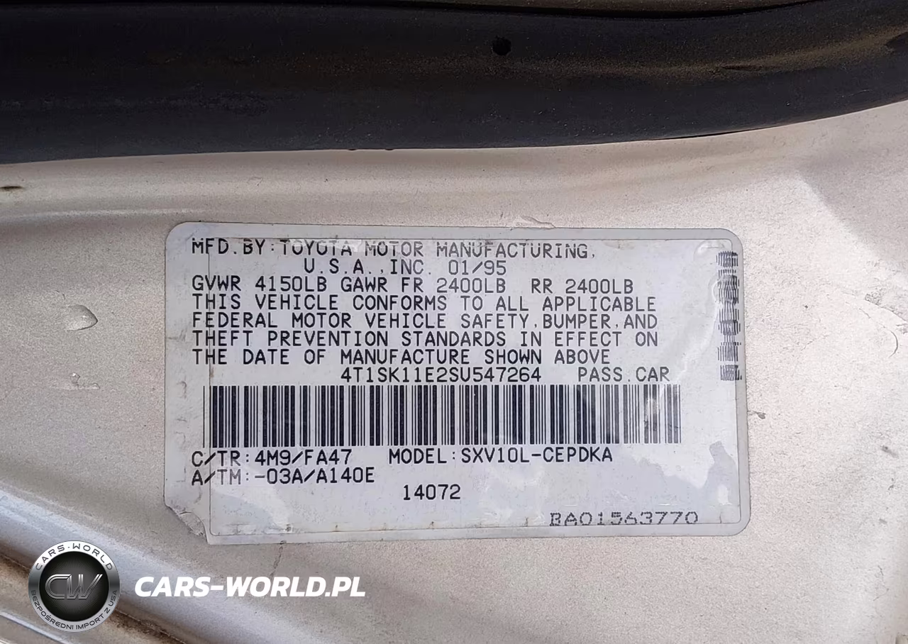 1995 Toyota Camry Dx VIN:4T1SK11E2SU547264 - 9