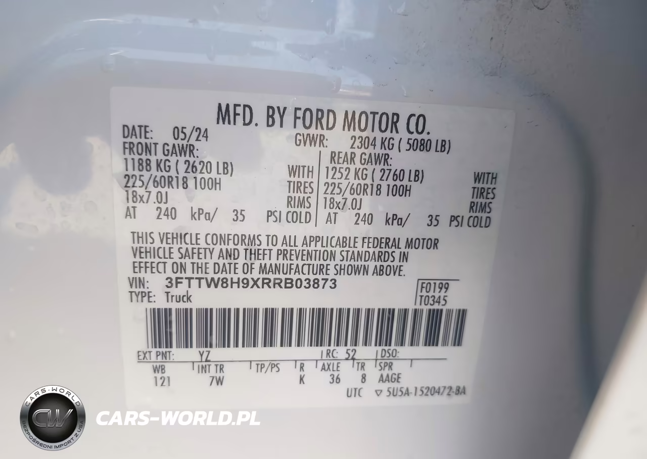 2024 Ford Maverick Xlt VIN:3FTTW8H9XRRB03873 - 9