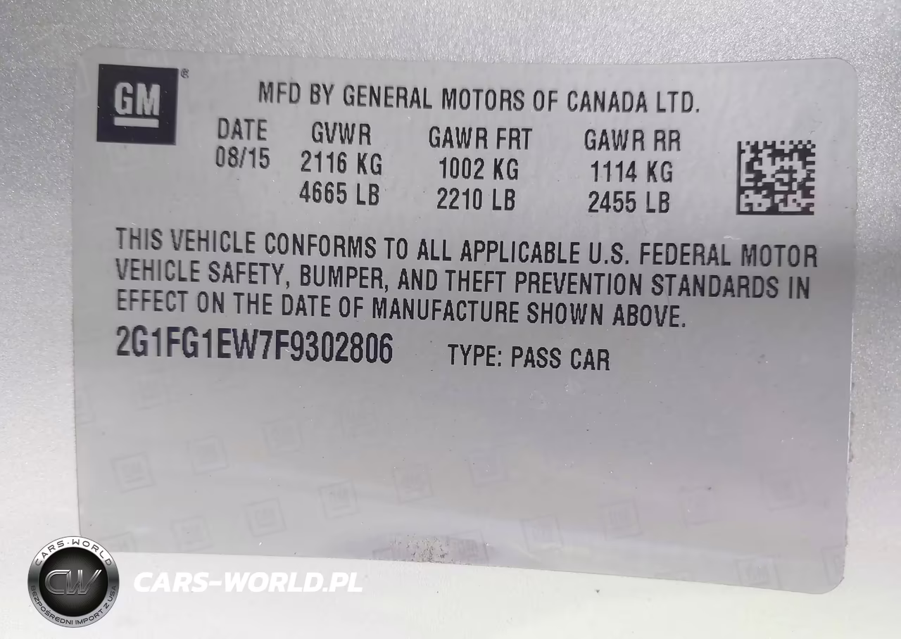 2015 Chevrolet Camaro 1Ss VIN:2G1FG1EW7F9302806 - 9